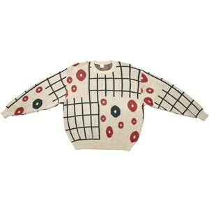 Sundazed (West Germany) 80s Vintage, Jacquard, Drop Shoulder, Postmodern